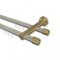 10213112-103938 Innenlauf Gardinenstange Edelstahl-Optik / Messing-Optik 20 mm Ø 2-läufig PLATON - Santo