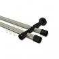 10213126-103929 Innenlauf Gardinenstange Aluminium / Metall 20 mm Ø 2-läufig PRESTIGE - Santo Edelstahl-Optik / Schwarz