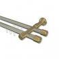 10213126-103938 Innenlauf Gardinenstange Edelstahl-Optik / Messing-Optik 20 mm Ø 2-läufig PRESTIGE - Santo