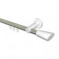 10213211-103932 Innenlauf Gardinenstange Aluminium / Metall 20 mm Ø PLATON - Bento Edelstahl-Optik / Weiß