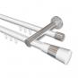10213312-103212 Innenlauf Gardinenstange Aluminium / Metall 20 mm Ø 2-läufig PLATON - Tanara Weiß / Chrom