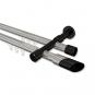 10213426-101229 Innenlauf Gardinenstange Aluminium / Metall 20 mm Ø 2-läufig PRESTIGE - Verano Chrom / Schwarz