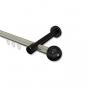 10213625-103929 Innenlauf Gardinenstange Aluminium / Metall 20 mm Ø PRESTIGE - Luino Edelstahl-Optik / Schwarz