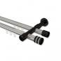 10214126-101229 Innenlauf Gardinenstange Aluminium / Metall 20 mm Ø 2-läufig PRESTIGE - Estana Chrom / Schwarz