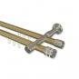 10214126-103839 Innenlauf Gardinenstange Messing-Optik / Edelstahl-Optik 20 mm Ø 2-läufig PRESTIGE - Estana