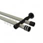 10214126-103929 Innenlauf Gardinenstange Aluminium / Metall 20 mm Ø 2-läufig PRESTIGE - Estana Edelstahl-Optik / Schwarz