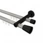 10214612-101229 Innenlauf Gardinenstange Aluminium / Metall 20 mm Ø 2-läufig PLATON - Sitra Chrom / Schwarz
