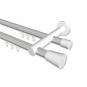 10214612-103332 Innenlauf Gardinenstange Aluminium / Metall 20 mm Ø 2-läufig PLATON - Sitra Silbergrau / Weiß