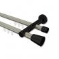 10214612-103929 Innenlauf Gardinenstange Aluminium / Metall 20 mm Ø 2-läufig PLATON - Sitra Edelstahl-Optik / Schwarz