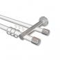 10223112-103212 Rundrohr-Innenlauf Gardinenstange Aluminium / Metall 20 mm Ø 2-läufig PLATON - Santo Weiß / Chrom