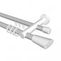 10223212-103332 Rundrohr-Innenlauf Gardinenstange Aluminium / Metall 20 mm Ø 2-läufig PLATON - Bento Silbergrau / Weiß