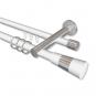 10223312-103212 Rundrohr-Innenlauf Gardinenstange Aluminium / Metall 20 mm Ø 2-läufig PLATON - Tanara Weiß / Chrom