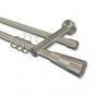 10223312-1039 Rundrohr-Innenlauf Gardinenstange Edelstahl-Optik 20 mm Ø 2-läufig PLATON - Tanara