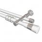 10223326-103212 Rundrohr-Innenlauf Gardinenstange Aluminium / Metall 20 mm Ø 2-läufig PRESTIGE - Tanara Weiß / Chrom