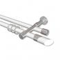 10223426-103212 Rundrohr-Innenlauf Gardinenstange Aluminium / Metall 20 mm Ø 2-läufig PRESTIGE - Verano Weiß / Chrom