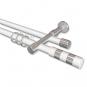 10223526-103212 Rundrohr-Innenlauf Gardinenstange Aluminium / Metall 20 mm Ø 2-läufig PRESTIGE - Mavell Weiß / Chrom