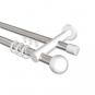 10223612-101232 Rundrohr-Innenlauf Gardinenstange Aluminium / Metall 20 mm Ø 2-läufig PLATON - Luino Chrom / Weiß