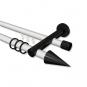 10223712-103229 Rundrohr-Innenlauf Gardinenstange Aluminium / Metall 20 mm Ø 2-läufig PLATON - Savio Weiß / Schwarz