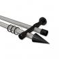 10223726-101229 Rundrohr-Innenlauf Gardinenstange Aluminium / Metall 20 mm Ø 2-läufig PRESTIGE - Savio Chrom / Schwarz
