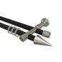 10223726-102939 Rundrohr-Innenlauf Gardinenstange Aluminium / Metall 20 mm Ø 2-läufig PRESTIGE - Savio Schwarz / Edelstahl-Optik