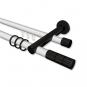 10223812-103229 Rundrohr-Innenlauf Gardinenstange Aluminium / Metall 20 mm Ø 2-läufig PLATON - Elanto Weiß / Schwarz