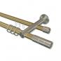 10223812-103839 Rundrohr-Innenlauf Gardinenstange Messing-Optik / Edelstahl-Optik 20 mm Ø 2-läufig PLATON - Elanto