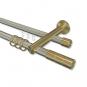 10223812-103938 Rundrohr-Innenlauf Gardinenstange Edelstahl-Optik / Messing-Optik 20 mm Ø 2-läufig PLATON - Elanto