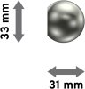 Endstücke Puros (Kugel) Edelstahl für Gardinenstangen 16 mm Ø (2 Stück) 