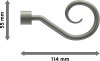 Endstücke Allegra (Spirale) Chrom matt für Gardinenstangen 16 mm Ø (2 Stück) 