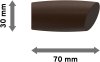 Endstücke Etta (Ellipse / Schräge) Nussbaum lackiert für Gardinenstangen 20 mm Ø (2 Stück) 