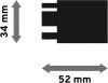 Endstücke Lox (Quader) Schwarz für Innenlaufstangen 14x35 mm (2 Stück) 