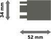 Endstücke Lox (Quader) Edelstahl-Optik für Innenlaufstangen 14x35 mm (2 Stück) 