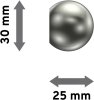 Endstücke Luino (Kugel) Edelstahl für Gardinenstangen 20 mm Ø (2 Stück) 