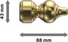 Endstücke Rondo (Rillenform) Messing-farbig für Gardinenstangen 28 mm Ø (2 Stück) 