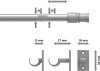 Caféhausstange Metall / Kunststoff 12/10 mm Ø Sora Silbergrau ausziehbar 55-85 cm