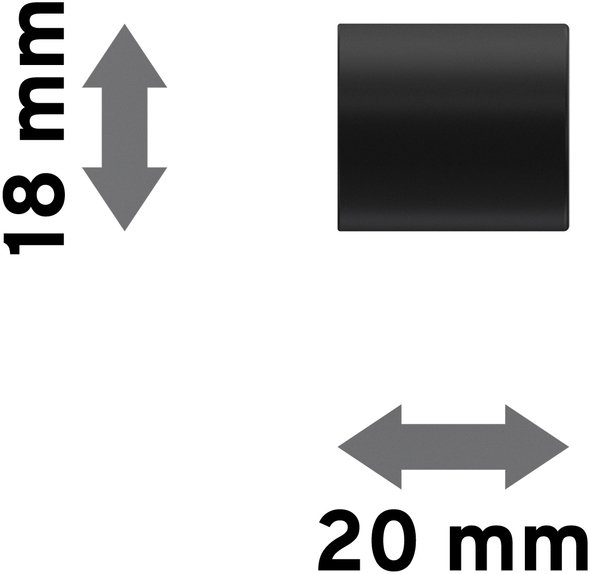 Endstücke Livo (Kappe) Schwarz für Gardinenstangen ausziehbar 16/13 mm Ø (2 Stück)