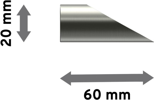 Endstücke Santoni (Schräge) Edelstahl für Gardinenstangen 16 mm Ø (2 Stück)