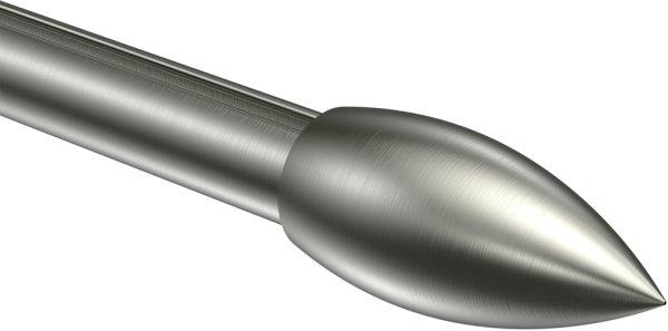 Endstücke Poveda (Flamme) Edelstahl-Optik für Gardinenstangen 16 mm Ø (2 Stück)