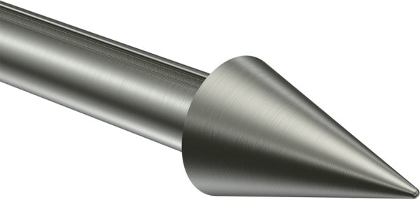 Endstücke Scarano (Kegel) Edelstahl-Optik für Gardinenstangen 16 mm Ø (2 Stück)