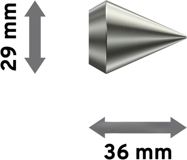 Endstücke Castello (Doppelkegel) Edelstahl für Gardinenstangen 16 mm Ø (2 Stück)