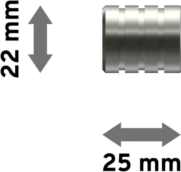 Endstücke Selma (Rillenkappe) Edelstahl für Gardinenstangen 16 mm Ø (2 Stück)