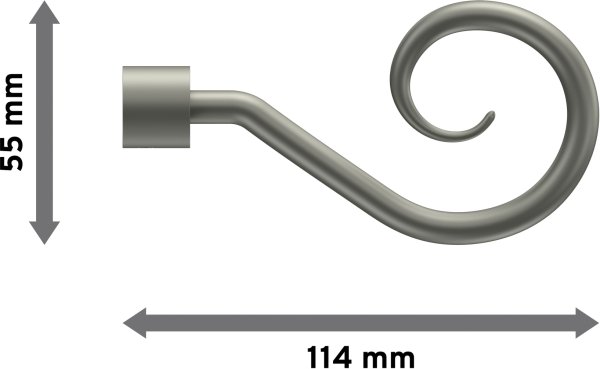 Endstücke Allegra (Spirale) Chrom matt für Gardinenstangen 16 mm Ø (2 Stück)