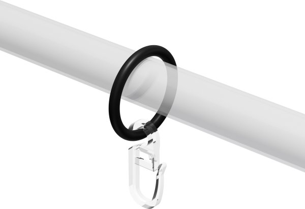 Ringe (Rundringe) Schwarz Typ G16 für Gardinenstangen 16 mm Ø