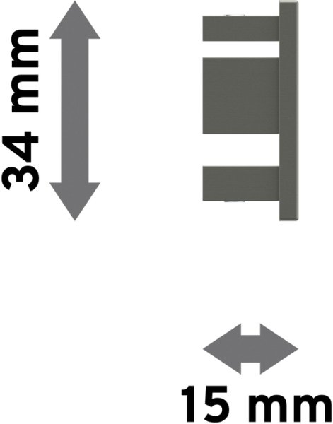 Endstücke Paxo (Kappe) Edelstahl-Optik für Innenlaufstangen 14x35 mm (2 Stück)