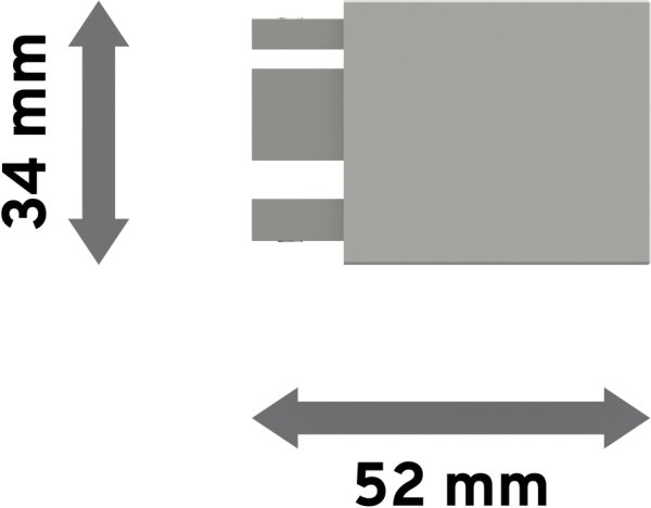 Endstücke Lox (Quader) Weiß für Innenlaufstangen 14x35 mm (2 Stück)