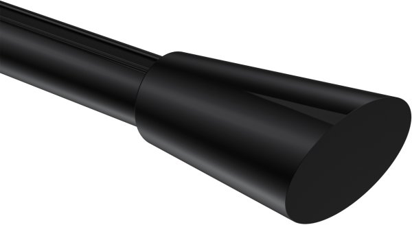 Endstücke Bento (Konus / Schräge) Schwarz für Gardinenstangen 20 mm Ø (2 Stück)