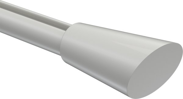 Endstücke Bento (Konus / Schräge) Weiß für Gardinenstangen 20 mm Ø (2 Stück)