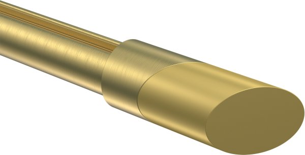 Endstücke Verano (Schräge) Messing-Optik / Satin-Gold für Gardinenstangen 20 mm Ø (2 Stück)