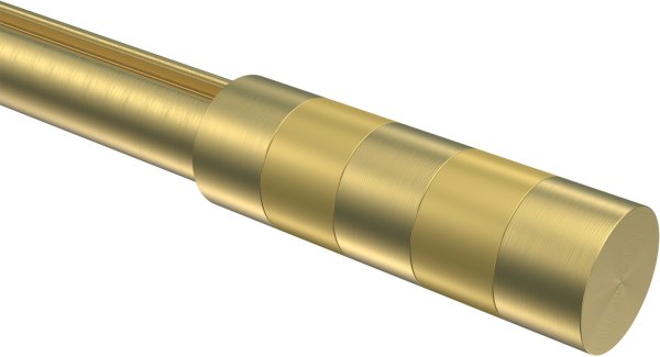 Endstücke Mavell (Zylinder) Messing-Optik / Satin-Gold für Gardinenstangen 20 mm Ø (2 Stück)