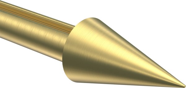 Endstücke Savio (Kegel) Messing-Optik für Gardinenstangen 20 mm Ø (2 Stück)
